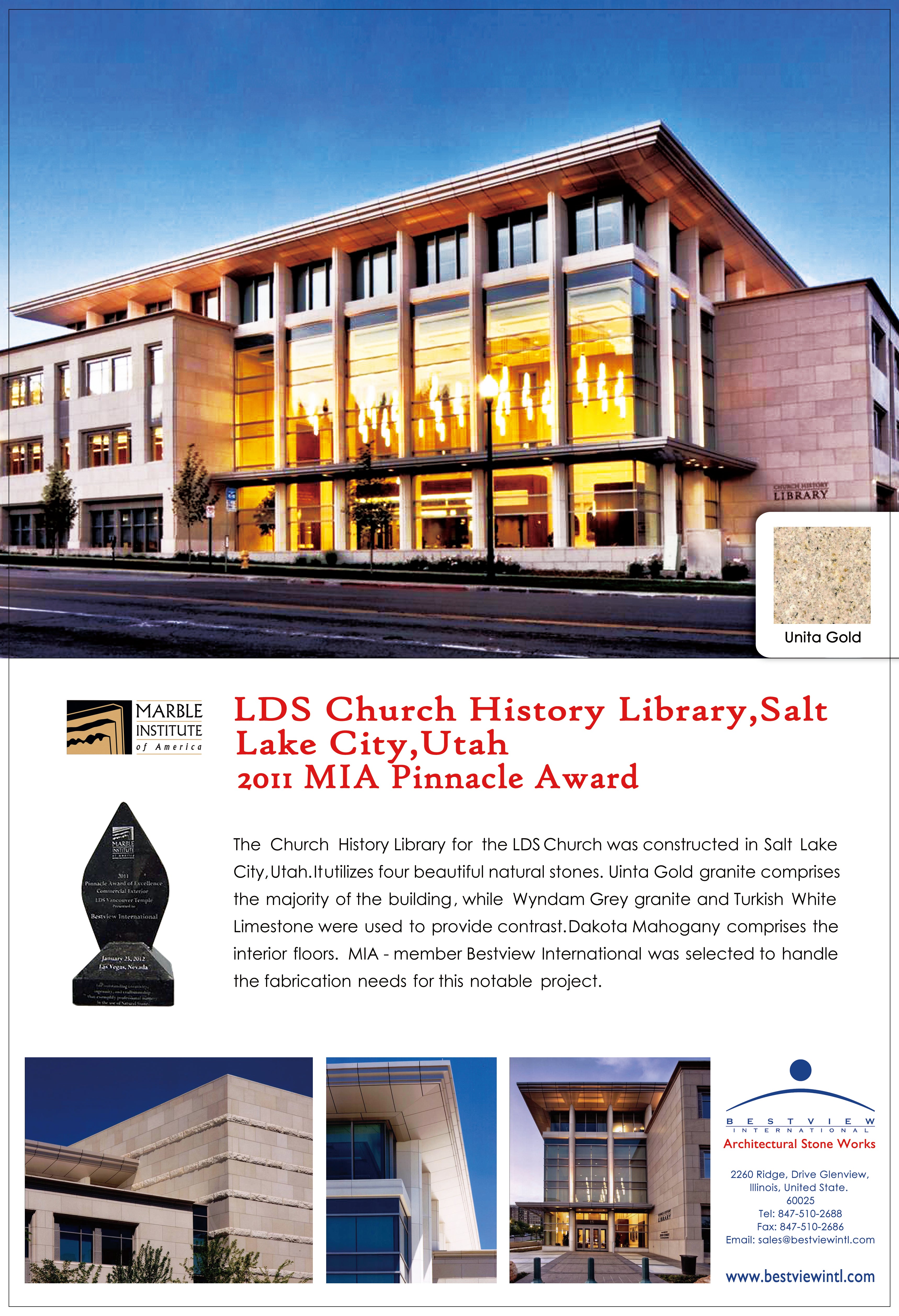 LDS Church History Library 2011 MIA Pinnacle Award Bestview